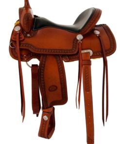 Quality 15" to 17" Billy Cook Trail Saddle 1538 - Hand-Tooled Leather Western Trail Saddle