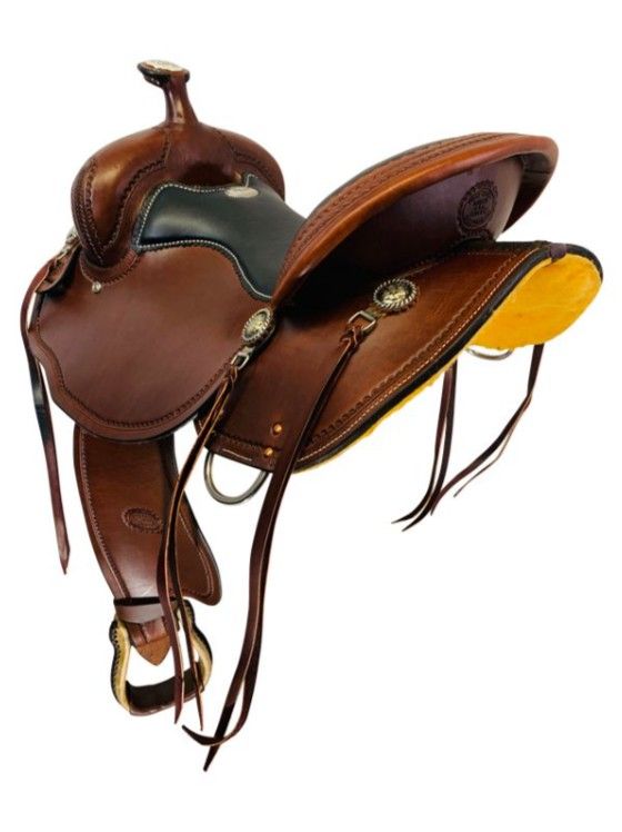 Quality 16" Big Horn Low Profile BW Trail Saddle 1990 - Lightweight Cordura Hot Oil Trail Saddle - Image 2