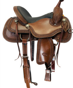Quality 15" to 17" Billy Cook Trail Saddle 1777 - Tooled Leather Western Trail Saddle