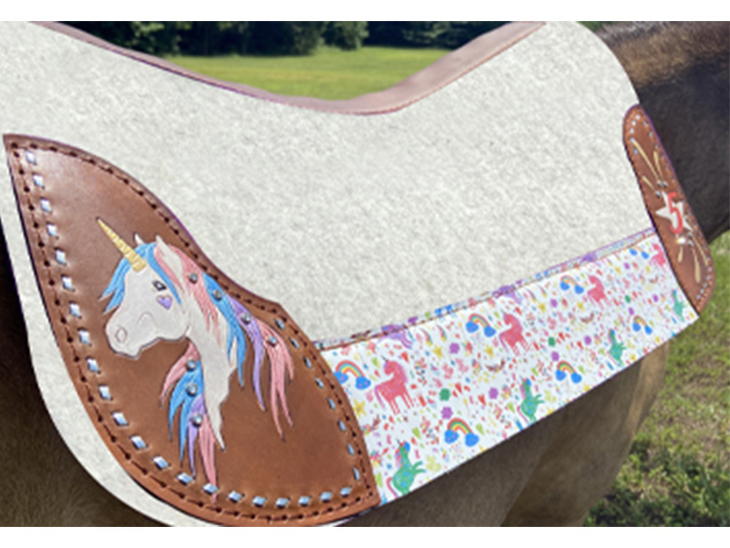 LIMITED EDITION! 5 Star "Wild & Free" Saddle Pad Standard or Barrel - 100% Virgin Wool Felt Free Gift - Image 4