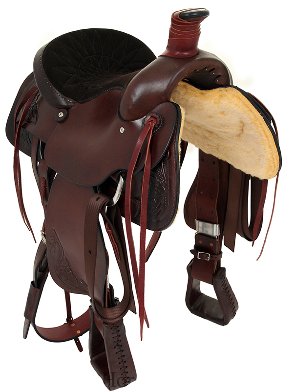 Quality 15" 16" American Saddlery All Around Roping Saddle 750 - Quilted Seat Wrapped Horn Western Roping Saddle - Image 4