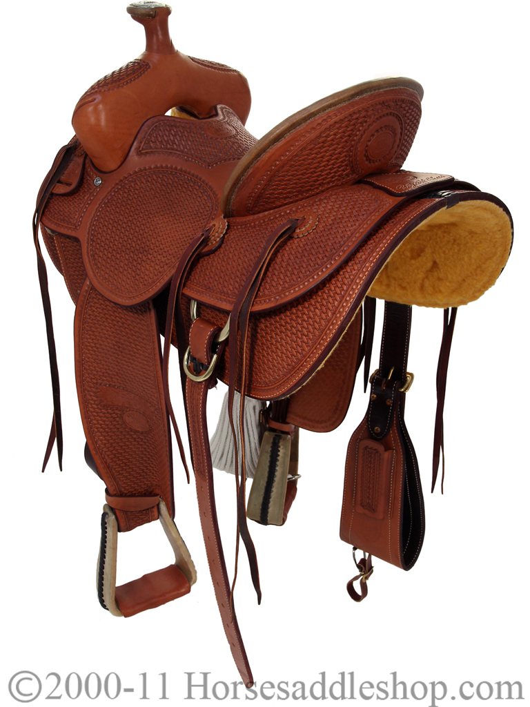 Quality 15.5" to 17" Billy Cook High Country Rancher Saddle 2175 - Hand-Tooled Ranch Saddle - Image 2