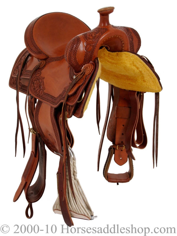 Quality 15.5" to 17" Billy Cook Nebraska Rancher Saddle 2800 - Hand-Tooled Ranch Saddle - Image 2