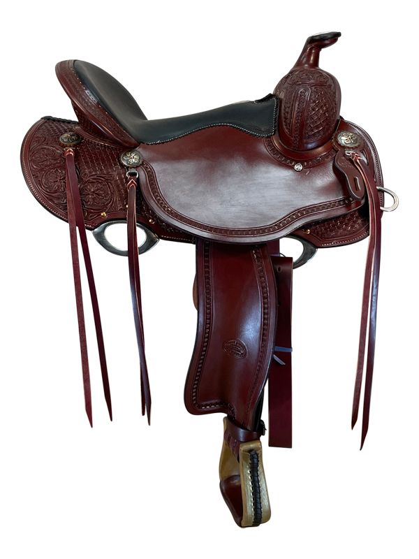 Quality 15" to 17" Billy Cook Draft Trail Saddle 1994 - Hand-Tooled Leather Draft/Wide Trail Saddle - Image 2