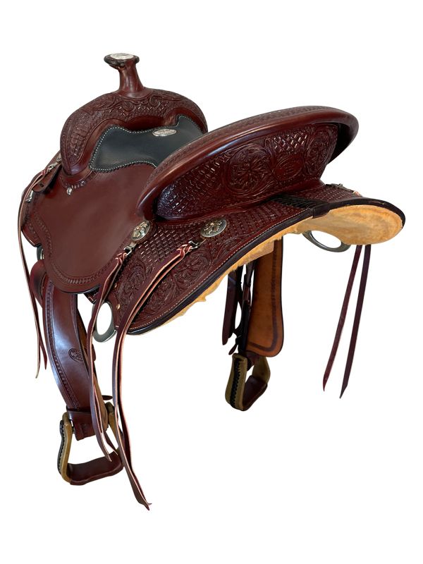 Quality 15" to 17" Billy Cook Draft Trail Saddle 1994 - Hand-Tooled Leather Draft/Wide Trail Saddle - Image 3