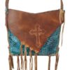 custom leather big tote laced cross ah006